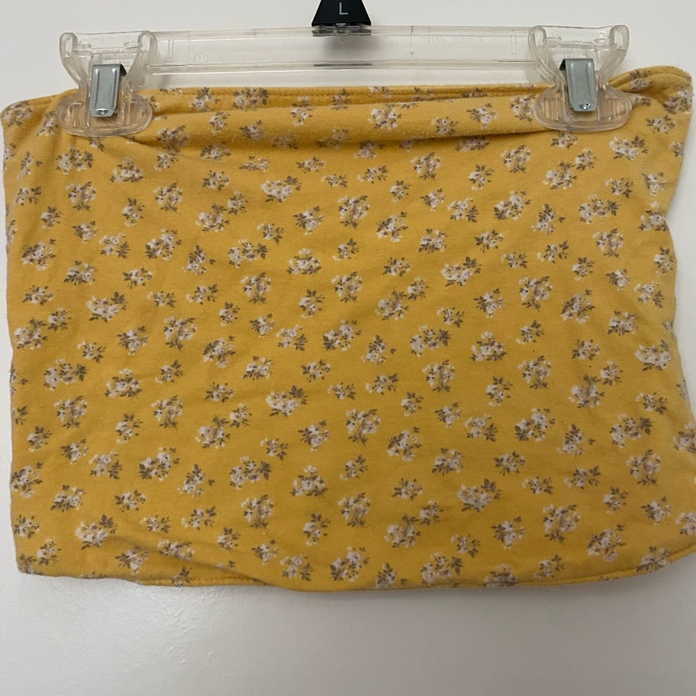Yellow Floral Print tube top